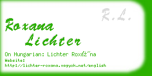 roxana lichter business card